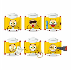 Canvas Print - A character image design of yellow paper roll chinese as a ship captain with binocular