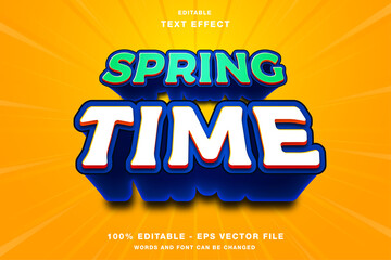 Wall Mural - Spring Time 3D Editable Text Effect