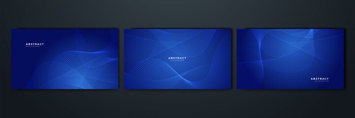 Wall Mural - dark blue abstract background geometry shine and layer element vector for presentation design. suit 