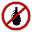 A vector image of a prohibition sign with a crossed out whizbang will indicate the prohibition of weapons and the use of live whizbang .