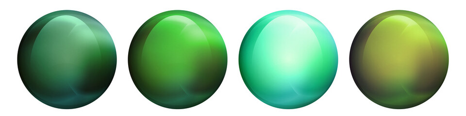 Wall Mural - set with glass colorful balls. glossy realistic ball, 3d abstract vector illustration highlighted on