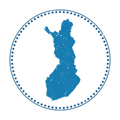 Wall Mural - Finland sticker. Travel rubber stamp with map of country, vector illustration. Can be used as insignia, logotype, label, sticker or badge of the Finland.