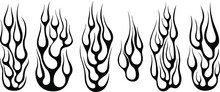 Fire Flames Isolated Template. Tribal Vector Design. Car Stickers. Icon Fire Illustration. Multiple Shape Tattoo Design.