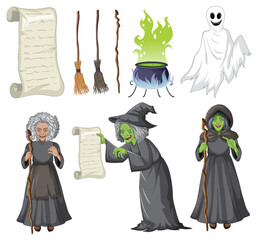 Wall Mural - Set of witches and wizard objects
