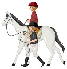 Wall Mural - Equestrian sport with girl on horseback