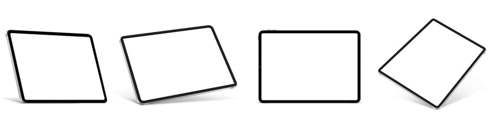 realistic tablet mockup with blank screen. tablet vector isolated on white background. tablet differ