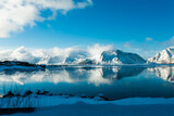 Fototapeta  - Lofoten in Norway - beautiful winter views