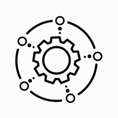 Wall Mural - engineer data integration technology development software. vector linear icon isolated on white back