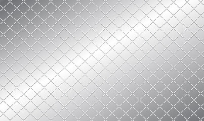 Wall Mural - Metal grill seamless Pattern Texture for background design. Seamless chrome braided diagonal grill. Metal net seamless. Lattice, grating, mesh. Silver metal ornament background. Vector illustration