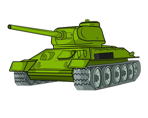 Realistic military tank isolated on white background. Vector illustration.