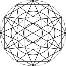 Decorative Sacred Geometry Element, Isolated Esoteric Mandala