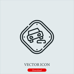 soft verges  icon vector icon.Editable stroke.linear style sign for use web design and mobile apps,logo.Symbol illustration.Pixel vector graphics - Vector