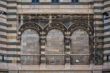 Wall Mural - Detail view of the sculpture on the wall of Cathédrale de la Major in Marseille