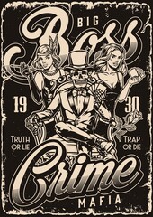 Sticker - Criminal king monochrome vintage poster