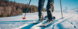 Fototapeta  - Skitouring , narciarska wyprawa zimą w góry