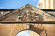 Admiralty Gate Malta Maritime Museum, decorated with ancient relief sculpture in Birgu, Vittoriosa.