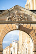 Admiralty Gate Malta Maritime Museum, decorated with ancient relief sculpture in Birgu, Vittoriosa.