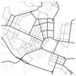 City map. Scheme of town streets. Gps line navigation plan. Black line road on white isolated background. Urban pattern texture. Vector