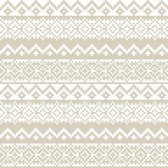 Wall Mural - Snowflakes Fair Isle Seamless Pattern Design