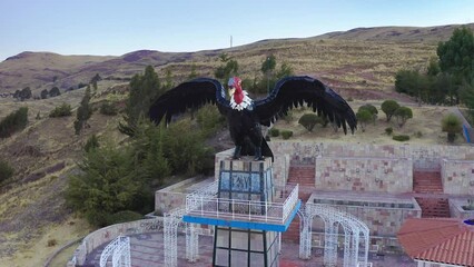 Sticker - Condor statue at a lookout over Puno on Lake Titicaca in Peru