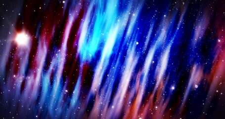 Wall Mural - a slow animated background traveling through open space. stars flow past camera, with large colorful