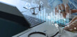 © everythingpossible - Healthcare and Medical insurance business virtual graph data and growth with Medical financial and doctor analyzing medical report network connection on calculator and computer tablet technology.