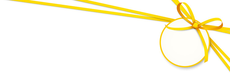 Poster - yellow colored ribbon bow with hang tag