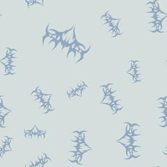 Wall Mural - Abstract pattern tattoo sketch. Artistic death metal logo design. Random, chaotic blue illustration in Metalcore style on a blue background.