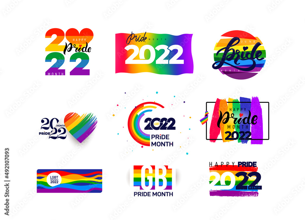 Vector de Stock LGBT Pride Month 2022 set. Celebrated annual. LGBT flag ...