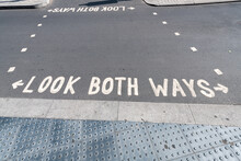 London Pedestrian Street Sign "Look Both Ways"