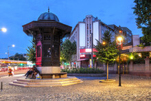 Skadarlija Market Square In Belgrade, Serbia