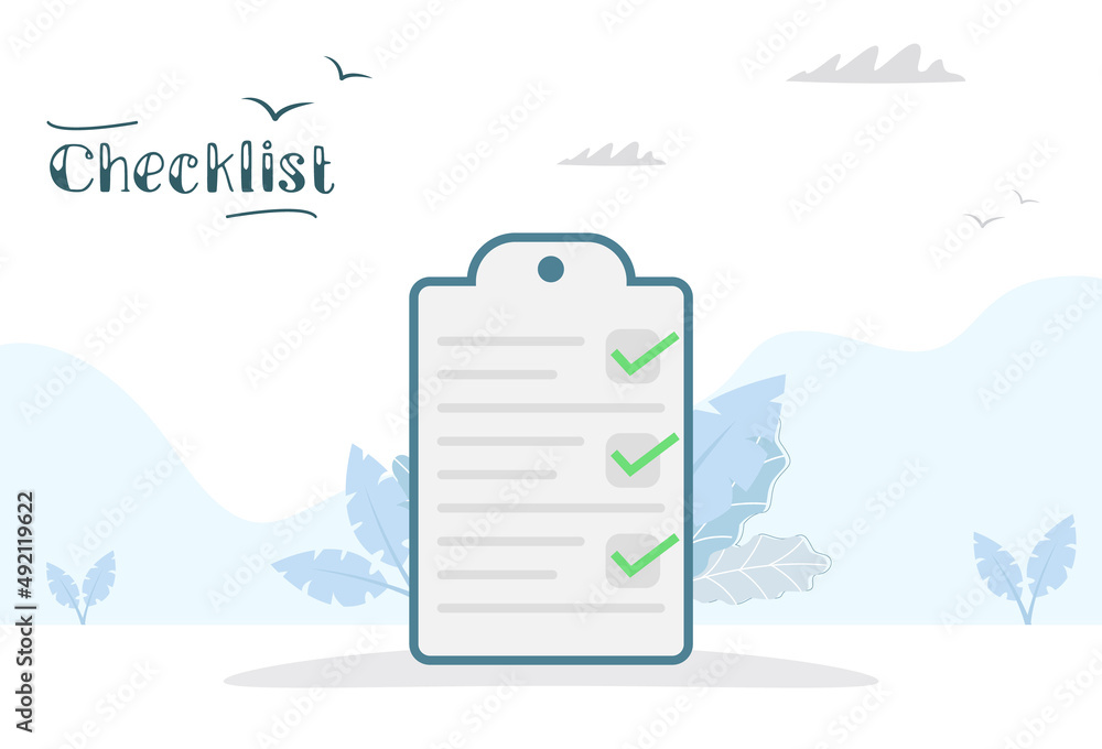 Checklist symbol in cartoon style. Document or checklist. Vector image ...
