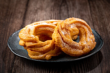 Poster - Sugared donuts on the table. Brazilian donuts.