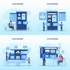 UI UX design concept, Creating an application design, content and text place, Vector illustration	