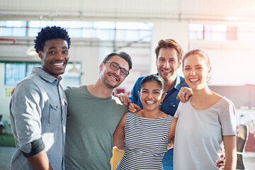Poster - There are no personal victories, only team success. Portrait of a group of colleagues standing together in the office.