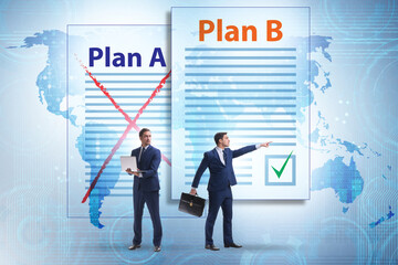 Concept of choosing between Plan A or Plan B