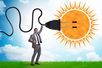 Wall Mural - Businessman in solar energy concept