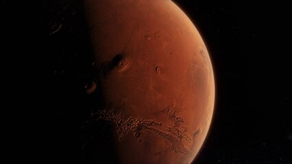 Wall Mural - Mars, Space Planet, Stars and Galaxy Animation 4K