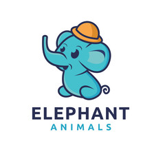 Wall Mural - Baby Elephant logo template