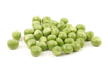 Fresh peas isolated on white background