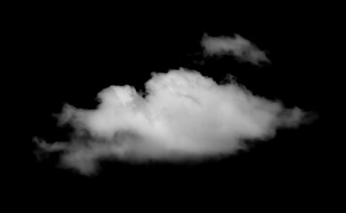 White Cloud Isolated on Black Background. Good for Atmosphere Creation. Graphic Design Resource