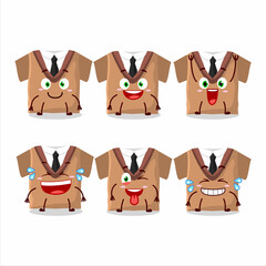 Sticker - Cartoon character of school uniform brown with smile expression