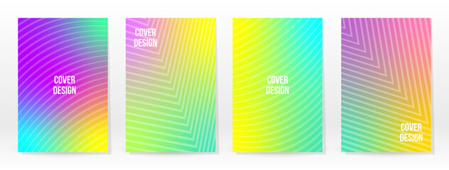 Wall Mural - Minimal Poster. Pastel Soft. Rainbow Gradient Set.