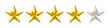 © Anees - 4 stars rating icon. 4 out of 5 stars rating. Four golden feedback stars icon. Customer feedback rating. 4 stars rating review concept. High resolution 4 stars rating illustration.