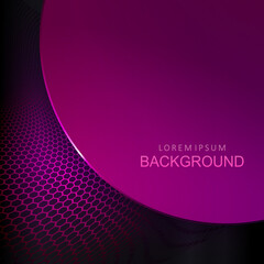 Wall Mural - Mesh illustration in purple hue with round shiny frame