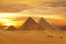 Egyptian Pyramids In Giza A Wonder Of The World