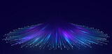 Fototapeta  - Abstract digital big data background, fiber optic network lines. Data flow visualization concept.