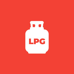 Wall Mural - LPG tank, gas cylinder vector icon