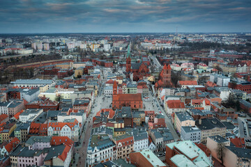 Wall Mural - Architecture of the old town in Torun at sunset, Poland.