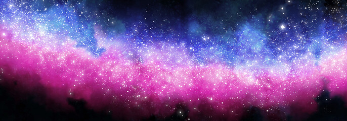 Wall Mural - space background with realistic nebula and lots of shining stars. infinite universe and starry night